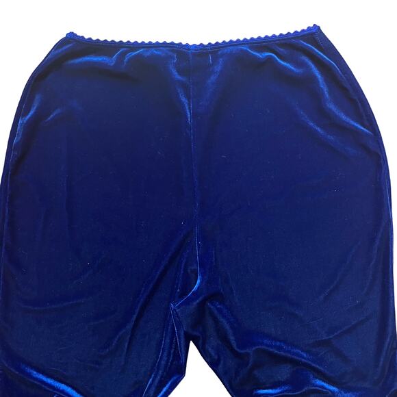 VTG GANTOS High Rise Straight Leg Pull On Velvet Pants in Royal Blue SZ 12 - Picture 4 of 11